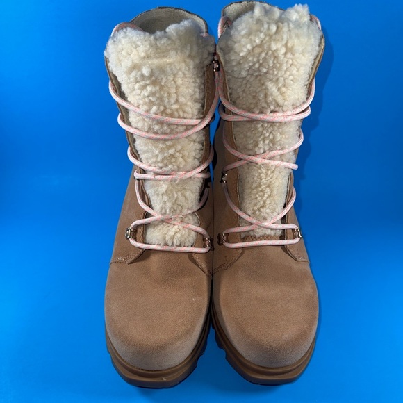 Sorel Women Joan of Arctic Wedge III Boot Lace Cozy Brown Waterproof - Picture 5 of 9